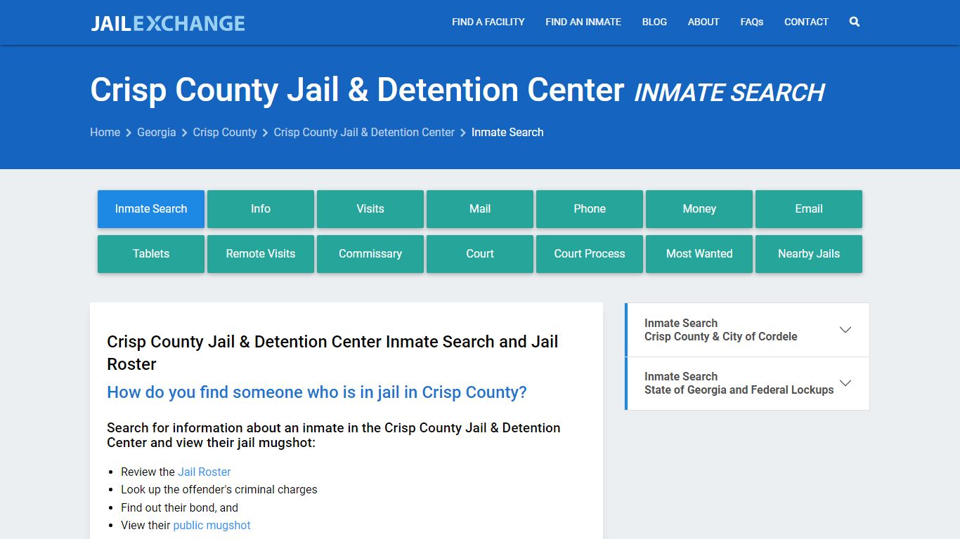 Crisp County Jail & Detention Center Inmate Search